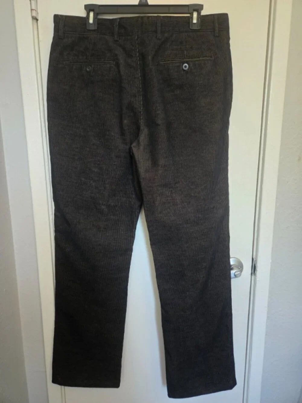 Carven Mens Brown Corduroy Pants 36x31 Straight Trousers Vtg Size US 36 EU 46